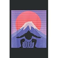 Japanese Sumo Wrestler in Mawashi Japan Mt Fuji Aesthetic: Wide Ruled Line Paper, Lined Notebook Journal with 6x9 inches, 110 Pages for Work, School and College Supplies