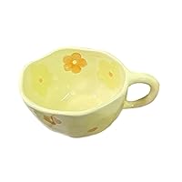 Exquisite Milk Tea Cup Handmade Mug Intricate Flower Pattern Breakfast Mug Ceramic Kitchen Supplies Ceramic Material Breakfast Mug