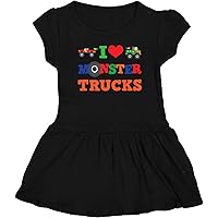 inktastic I Love Monster Trucks Toddler Dress