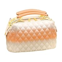 Suitcase Company GPT Women's Handbag, Mini, Gradient, Quilted, Shoulder, Stylish, Zipper, Compact, 2-Way, Apricot × White