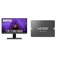 BenQ GW2283 Eye Care 22 inch IPS 1080p Monitor | Optimized for Home & Office & Lexar NS100 128GB 2.5” SATA III Internal SSD, Up to 520MB/s Read (LNS100-128RBNA)