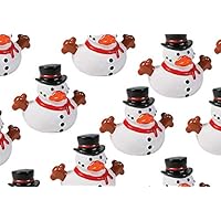 Snowman Rubber Duckies - Cute Winter Snow Man Duck Party Favors (1 Dozen)