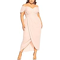 City Chic Plus Size Maxi ENTWINE FF in Ballet Pink, Size 22