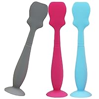 3Pcs Silicone Baby Butt Spatula Detachable with Suction Cup End Food Grade Waterproof Oilproof Flexible 1.5x6.3in Diaper Cream Applicator