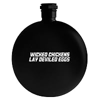 Wicked Chickens Lay Deviled Eggs - Drinking Alcohol 5oz Round Flask