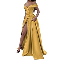 Prom Dresses Long Evening Formal Dress Off The Shoulder Prom Gowns Split Womens