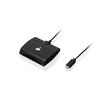 IOGEAR USB-C Common Access CAC Smart Card Reader - DOD - Government - Healthcare - TAA Compliant - Support for V7.x n V8. USAccess Personal Identity Verification (PIV) - Mac OS - Win - Linux- GSR205