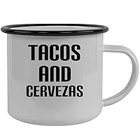 Tacos And Cervezas - Stainless Steel 12oz Camping Mug, Black