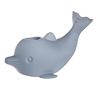 Good Gear Bathtub Faucet Cover for Kids Safety, Universal Fit Silicone Bath Spout Cover for Baby, Tub Nozzle Guard Whale/Grey