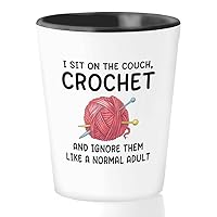 Crochet Shot Glass 1.5oz - the couch crochet - Hand Knitting Amigurumi Vintage Style Crochet Projects Crafts Crocheter Mom Gifts