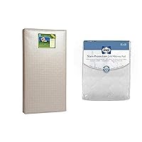 Sealy Baby Soybean Foam-Core Waterproof Standard Toddler & Baby Crib Mattress and Stain Protection Waterproof Fitted Crib Mattress Pad