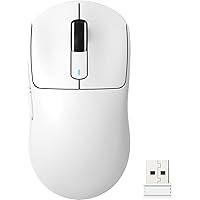 X3 Lightweight Wireless Gaming Mouse with Tri-Mode 2.4G/USB-C Wired/Bluetooth,Up to 26K DPI, PAW3395 Optical Sensor,Kailh GM8.0 Switch,5 programmable Buttons for PC/Laptop/Win/Mac(White)