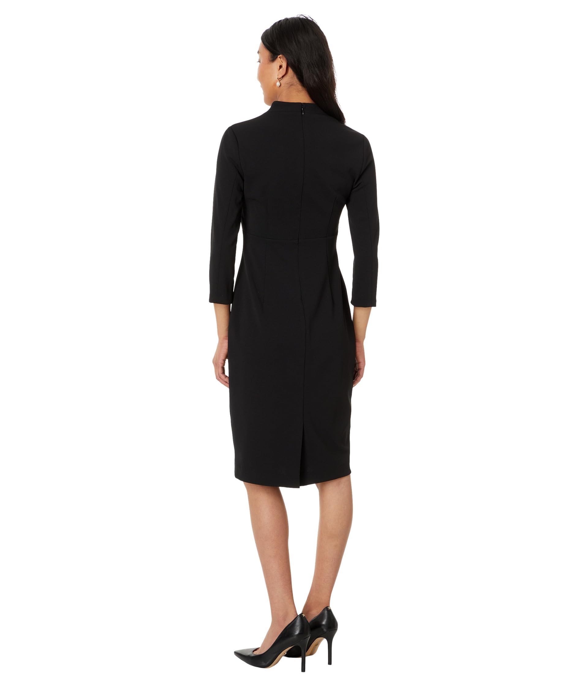 Calvin Klein Women's 3/4 Sleeve Scuba Crepe Dress