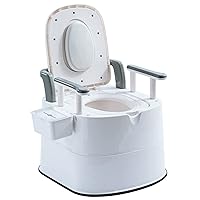 Bariatric Commode Chair 500 Lbs Extra Wide, Bedside Commode with Padded Seat and Back Stand Alone Bed Side Commode and Over The Toilet Commode(White Gray)