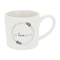 Pavilion - Let Love Grow 15 oz. Ceramic Iridescent Large Handle Coffee Cup, Mug, Unique Wedding Gift, Engagement Gifts, 1 Count