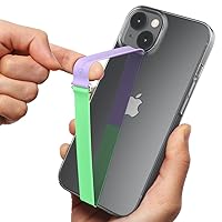 3 in 1 Optimal Bicolor Cell Phone Strap, Sinjimoru Reusable Phone Grip Holder for Hand with Clip as Phone Loop Finger Holder for iPhone Case & Samsung. Sinji Loop Clip Two Tone Lavender Mint 200