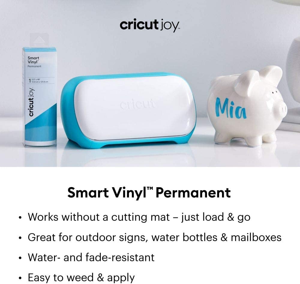 Cricut Smart Permanent Matte Vinyl (5.5in x 120in, Maize Yellow) for Joy machine - matless cutting for shapes up to 4ft, & repeated cuts up to 20ft
