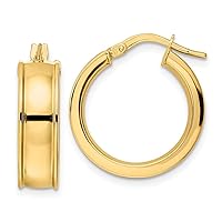 14k Gold Polished Hoop Earrings Measures 20.87x19.55mm Wide 6mm Thick Jewelry for Women