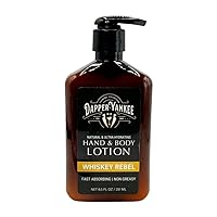 Dapper Yankee Natural Hand & Body Lotion for Men - Whiskey Rebel - Vanilla Whiskey Scent, Moisturizing, Non-Greasy, Fast Absorbing
