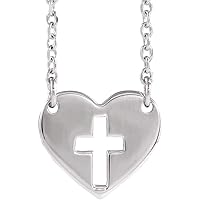 Dazzlingrock Collection Pierced Cross Heart 16-18