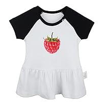 Fruit Raspberry Pattern Cute Dresses, Newborn Infant Baby Girls Princess Dress, Kids Novelty Ruffles Cotton Clothes