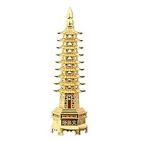 Feng Shui Alloy 3D Model Chinese Wenchang Pagoda Tower Crafts Statue Decoration Garden Ornaments