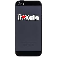 Decal Sticker Mobile Phone Handy Skin 70 mm - I Love Damien - Smartphone Mobile Phone - Sticker with Name of Man Woman Child