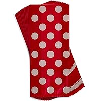 Ruby Red Dots Cellophane Bags - (20 Ct) - Perfect for Parties, Celebrations & Premium Gift Presentation