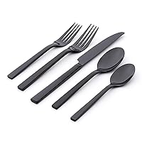 Oneida Chef's Table Black 20 Piece Everyday Flatware Set, Service for 4, 18/0 Stainless Steel, Silverware Set