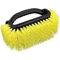 Professional 4-Sided Outdoor Scrub Brush – Compatible with Threaded Poles, Decks, Stairs, Garage Floors & Driveways