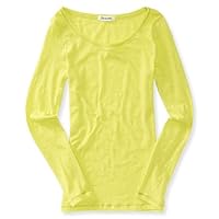 AEROPOSTALE Womens Solid Ls Basic T-Shirt, Green, X-Large