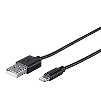 Monoprice Lightning to USB Type-A Charging Cable - Apple MFi Certified, 3 Feet, Black - Essential Series