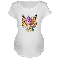 Rainbow Butterfly Unicorn Kitten Maternity Soft T Shirt