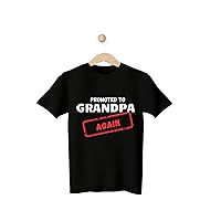 Baby Number 2 Pregnancy Announcement Funny Announcements For Husband Sweatshirt Shirt Tees Promoted to Grandpa Again Family Babys Grandpa (XL, Black)