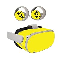 MightySkins Skin Compatible with Oculus Quest 2 - Solid Yellow | Protective, Durable, and Unique Vinyl Decal wrap Cover | Easy to Apply, Remove, and Change Styles | Made in The USA
