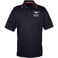 Ford Mustang 50 Years Pocket Print Two Tone Polo, Black 6XL