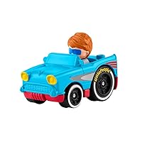 Little People Wheelies Retro Convertible - GMJ25 ~ Baby Blue and Red Car
