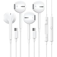 2 Packs USB C Headphones for iPhone 15,Type C with Microphone & Remote Noise Cancelling in-Ear Headset Control Compatible with Smartphone iPhone 15/15 Pro/15 Por Max, lPad Pro, Most USB C Jack Devices