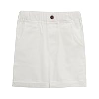 ACSUSS Baby Kids Cotton Twill Fabric Flat Front Shorts Slant Pockets Pure Color Jogger School Uniform