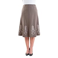 Fashion Friendly Ladies' Lined Skirt with Embroidery