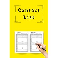 Contact List: Name, Phone x 2, Email x 2, Address, Notes