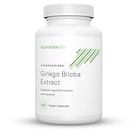 Illuminate Labs Ginkgo Biloba Extract Capsules | 240 mg | Supports Focus, Concentration, Memory, Short-Term Cognitive Function | Third-Party Tested and Backed by Medical Research