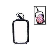 Clear Display Case Keychain for Blind Box Doll Mini Figures, Portable Black Doll Storage Case Hanging Bag with Zipper Closure Keychain Charms Suitable for Collectibles Action Figures Pop Mart