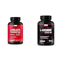 Force Factor Longjack Tongkat Ali Max Men's Vitality, L-Arginine Nitric Oxide for Muscle Building, 60+150 Capsules