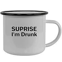 Suprise I'm Drunk - Stainless Steel 12oz Camping Mug, Black
