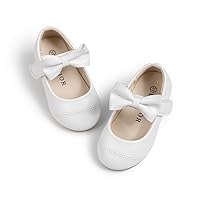 Sawimlgy Little Kids Girls Vintage Mary Jane Ballet Flats Classy Pearl Flowers Toddler Bowknot Princess Dress Wedding Party Oxford Shoes