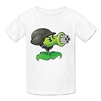 Kidsloveit Kids Boys' PVZ Gatling Pea Graphic Short Sleeve T-Shirts 2T White