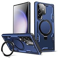 for Samsung Galaxy S23 Ultra Case, [Compatible with Magsafe] [Invisible Built in Stand & Ring Holder] MIL-Grade, Dual Layer Shockproof Full Protective Case for Galaxy S23 Ultra-Blue