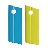 2 Pack Small Squeegees,Mini Silicone Squeegee for Car Windows,Side Mirrors,Bathroom Glass Shower Mirrors,Kitchen Countertops and Sink,Blue,Green
