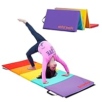 Tumbling Mat – Gymnastics Mat, Easy to Clean Gym Mat, Sturdy, Foldable Tumbling Mat for Kids, Padded, Lightweight, Portable, Carrying Handle, Gymnastics Equipment for Activity Play